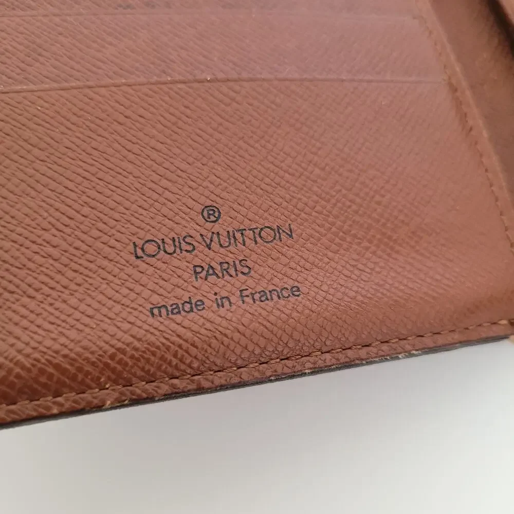 Vintage Louis Vuitton Men's LV Brown Bi-Fold Leather Wallet Monogram Classic